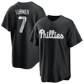 Silnrao P.Phillies #7 Trea Turner Player Black Alt Fashion Home Game Stitched Jerseys
