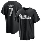Silnrao P.Phillies #7 Trea Turner Player Black Alt Fashion Home Game Stitched Jerseys
