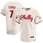Silnrao P.Phillies #7 Trea Turner Player Cream Phillies & Eagles Vapor Premier Limited Stitched Jerseys