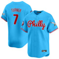Silnrao P.Phillies #7 Trea Turner Player Light Blue Phillies & Eagles Vapor Premier Limited Stitched Jerseys
