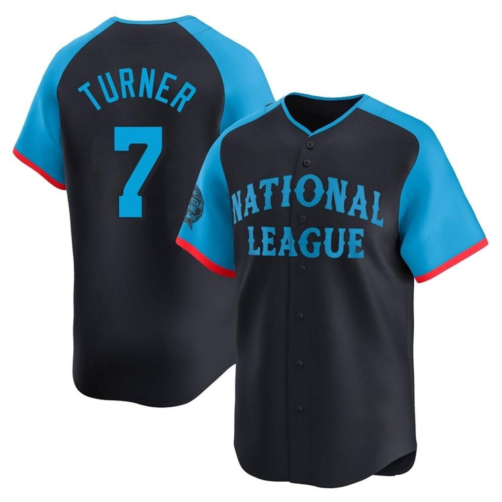 Silnrao P.Phillies #7 Trea Turner Player Navy National League All-Star Limited Game Stitched Jerseys