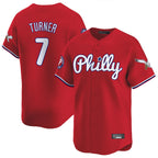 Silnrao P.Phillies #7 Trea Turner Player Red Phillies & Eagles Vapor Premier Limited Stitched Jerseys