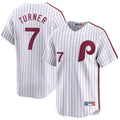 Silnrao P.Phillies #7 Trea Turner Player White Cooperstown Collection Limited Home Stitched Jerseys