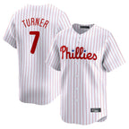 Silnrao P.Phillies #7 Trea Turner Player White Home Limited Stitched Jerseys