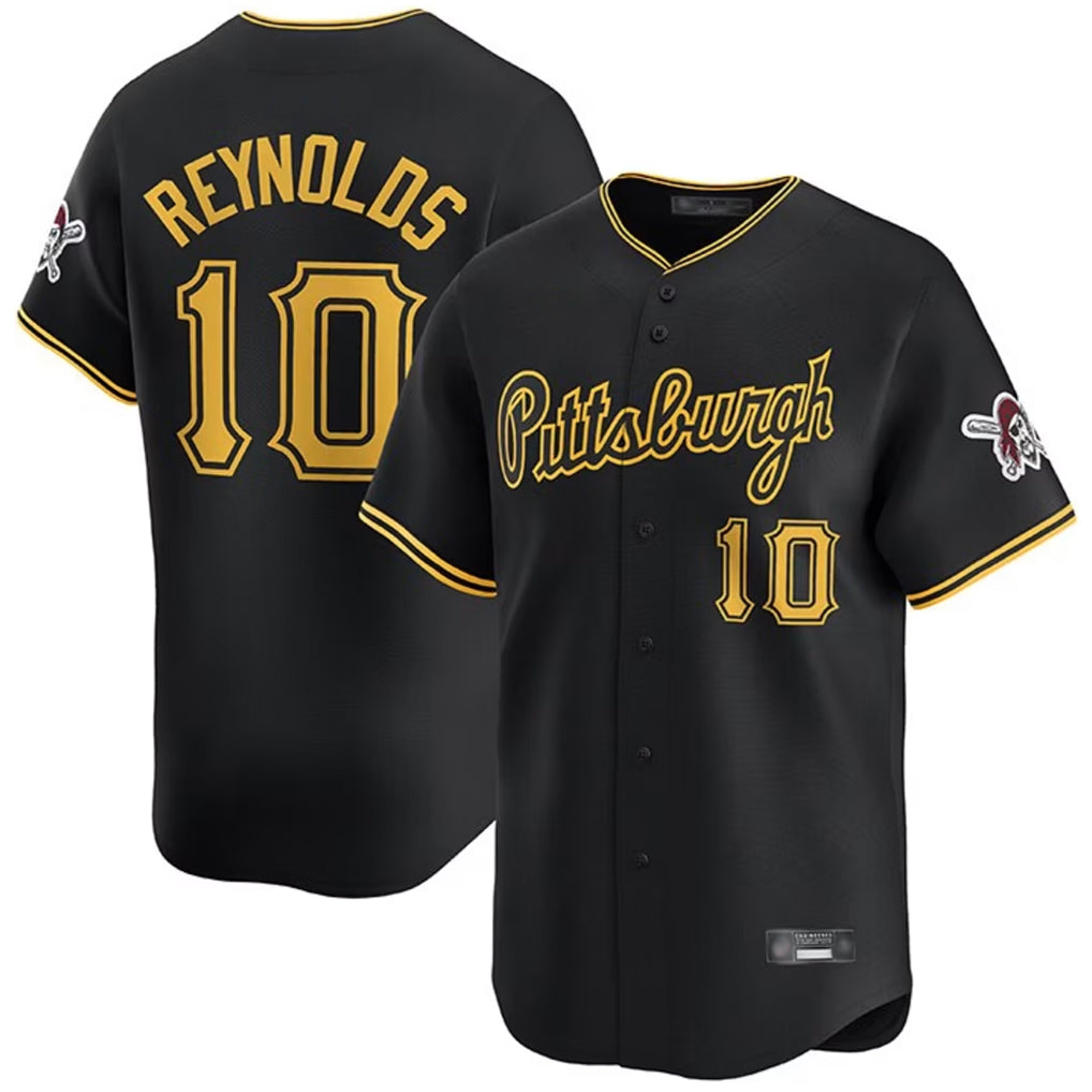 Silnrao P.Pirates #10 Bryan Reynolds Player Black Alt Home Limited Stitched Jerseys