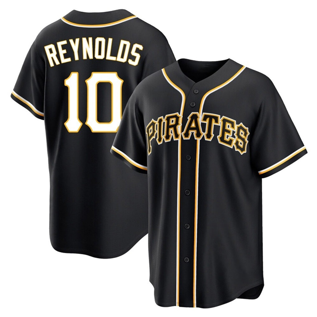 Silnrao P.Pirates #10 Bryan Reynolds Player Black Fashion Out Home Game Stitched Jerseys
