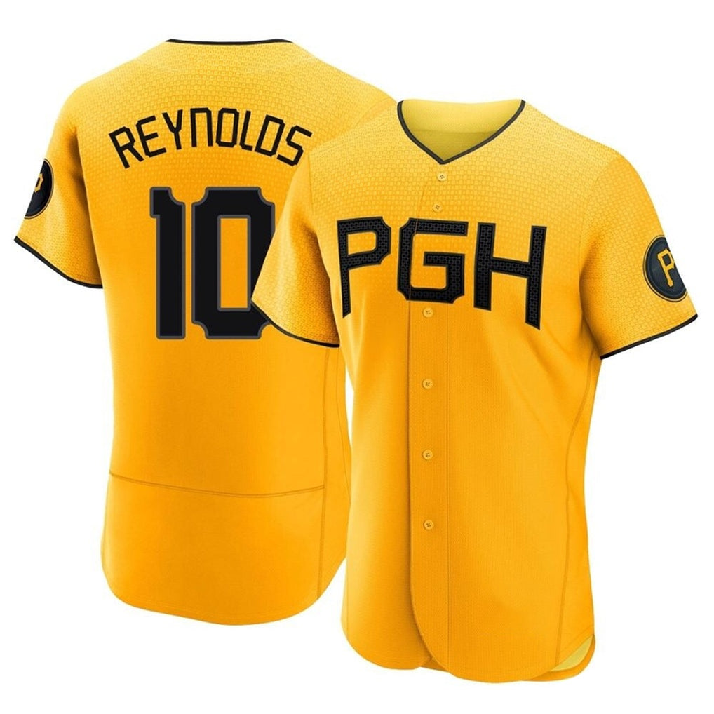 Silnrao P.Pirates #10 Bryan Reynolds Player Gold City Connect Home Limited Elite Stitched Jerseys
