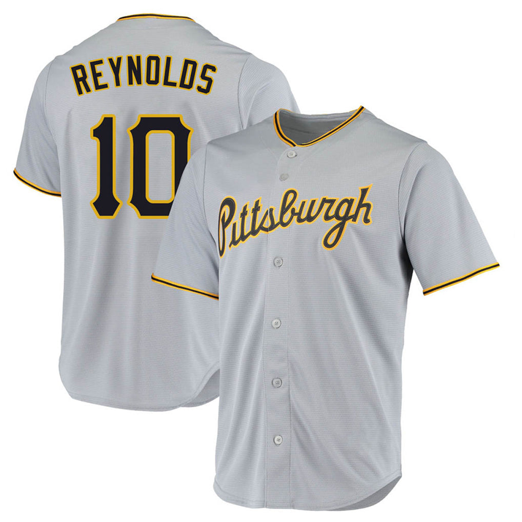 Silnrao P.Pirates #10 Bryan Reynolds Player Gray Road Home Game Stitched Jerseys