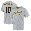 Silnrao P.Pirates #10 Bryan Reynolds Player Gray Road Home Game Stitched Jerseys