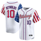 Silnrao P.Pirates #10 Bryan Reynolds Player White 2025 Independence Day Vapor Premier Limited Stitched Jerseys