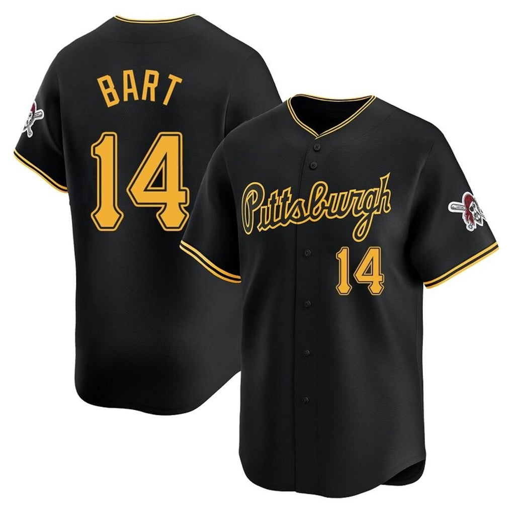 Silnrao P.Pirates #14 Joey Bart Player Black Alt Home Limited Stitched Jerseys