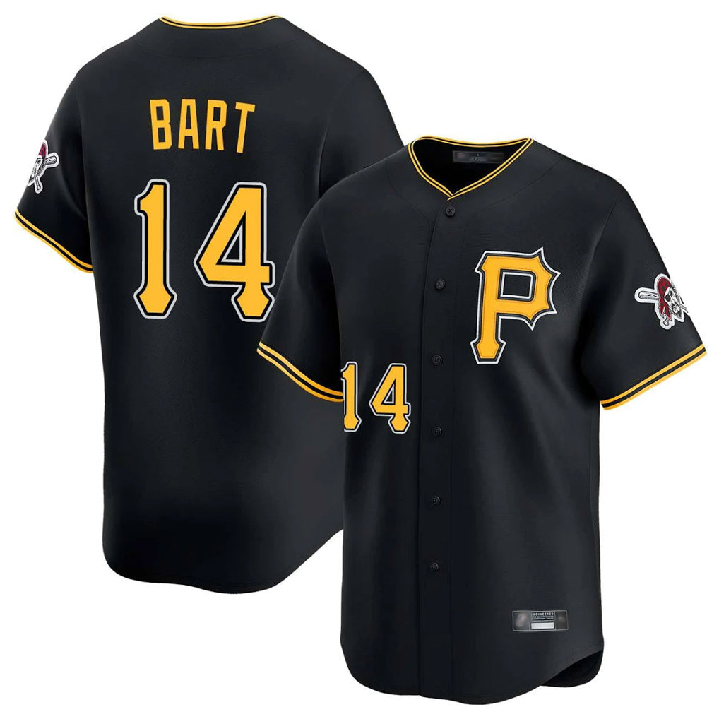 Silnrao P.Pirates #14 Joey Bart Player Black Alternate Limited Game Stitched Jerseys