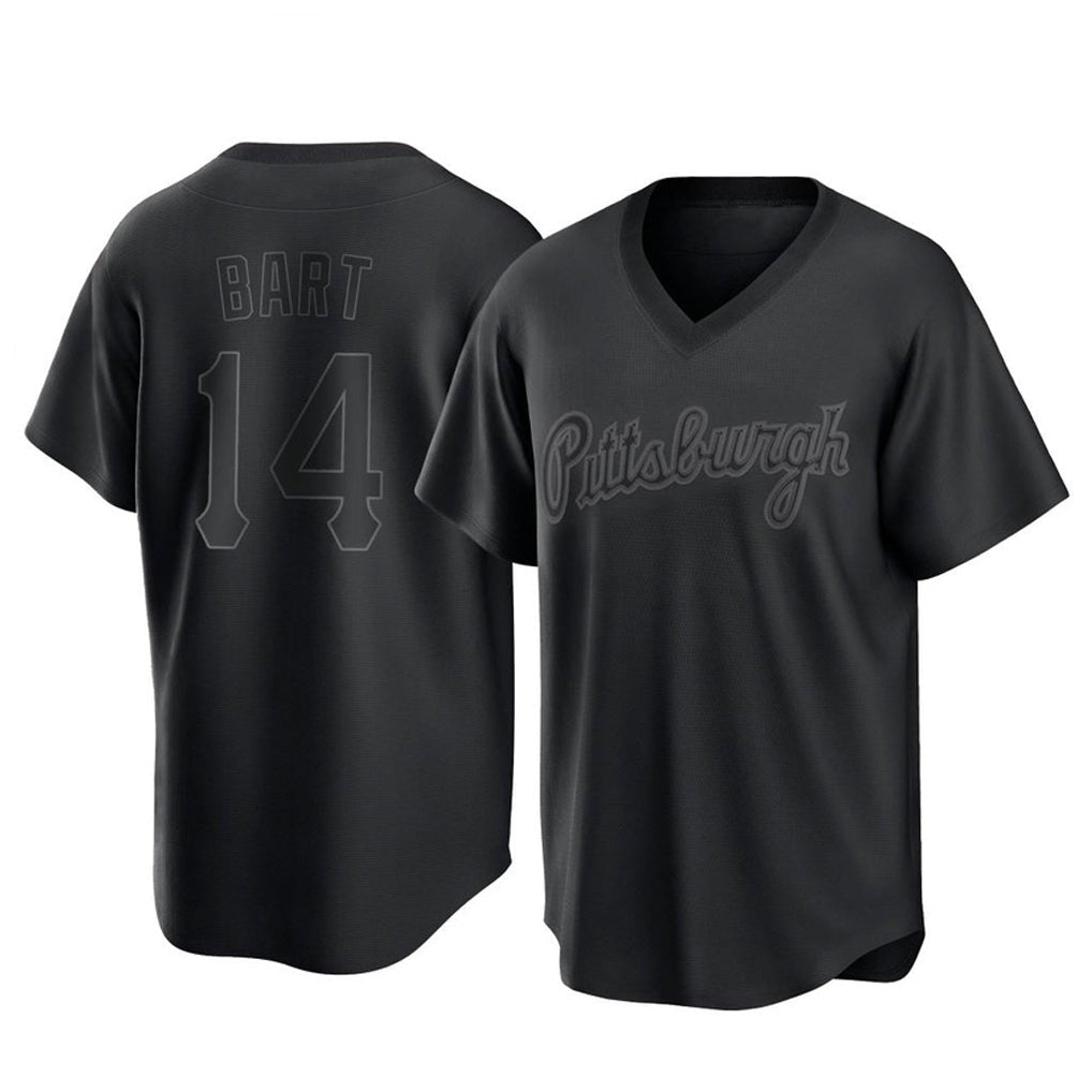 Silnrao P.Pirates #14 Joey Bart Player Black Fashion Home Game Stitched Jerseys