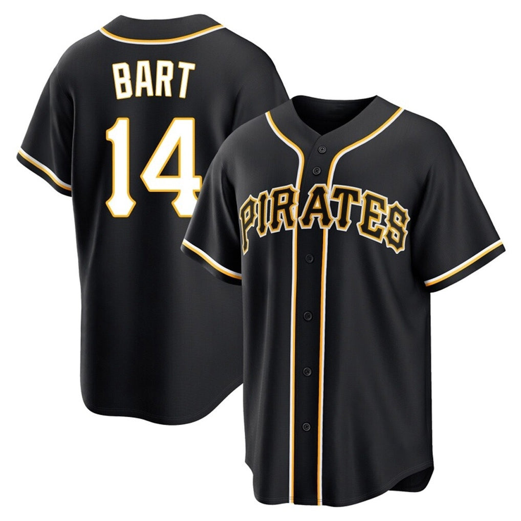Silnrao P.Pirates #14 Joey Bart Player Black Fashion Out Home Game Stitched Jerseys