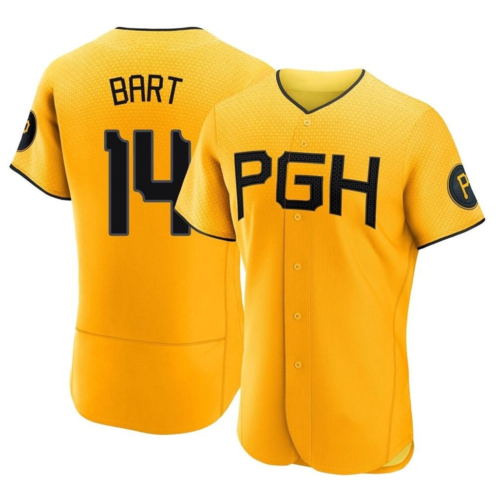 SilnraoP.Pirates #14 Joey Bart Player Gold City Connect Home Limited Elite Stitched Jerseys