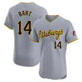 Silnrao P.Pirates #14 Joey Bart Player Gray Road Home Limited Elite Stitched Jerseys