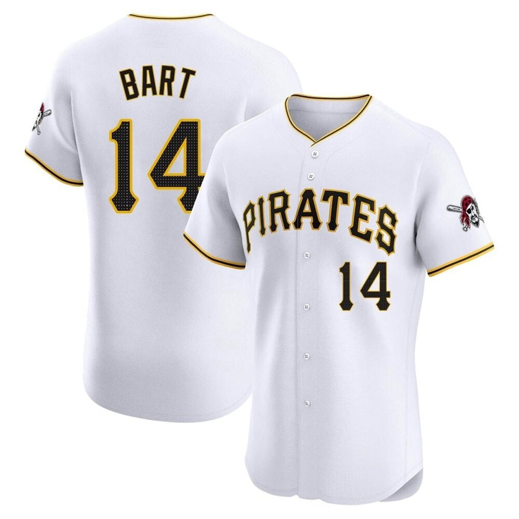 Silnrao P.Pirates #14 Joey Bart Player White Home Limited Elite Stitched Jerseys