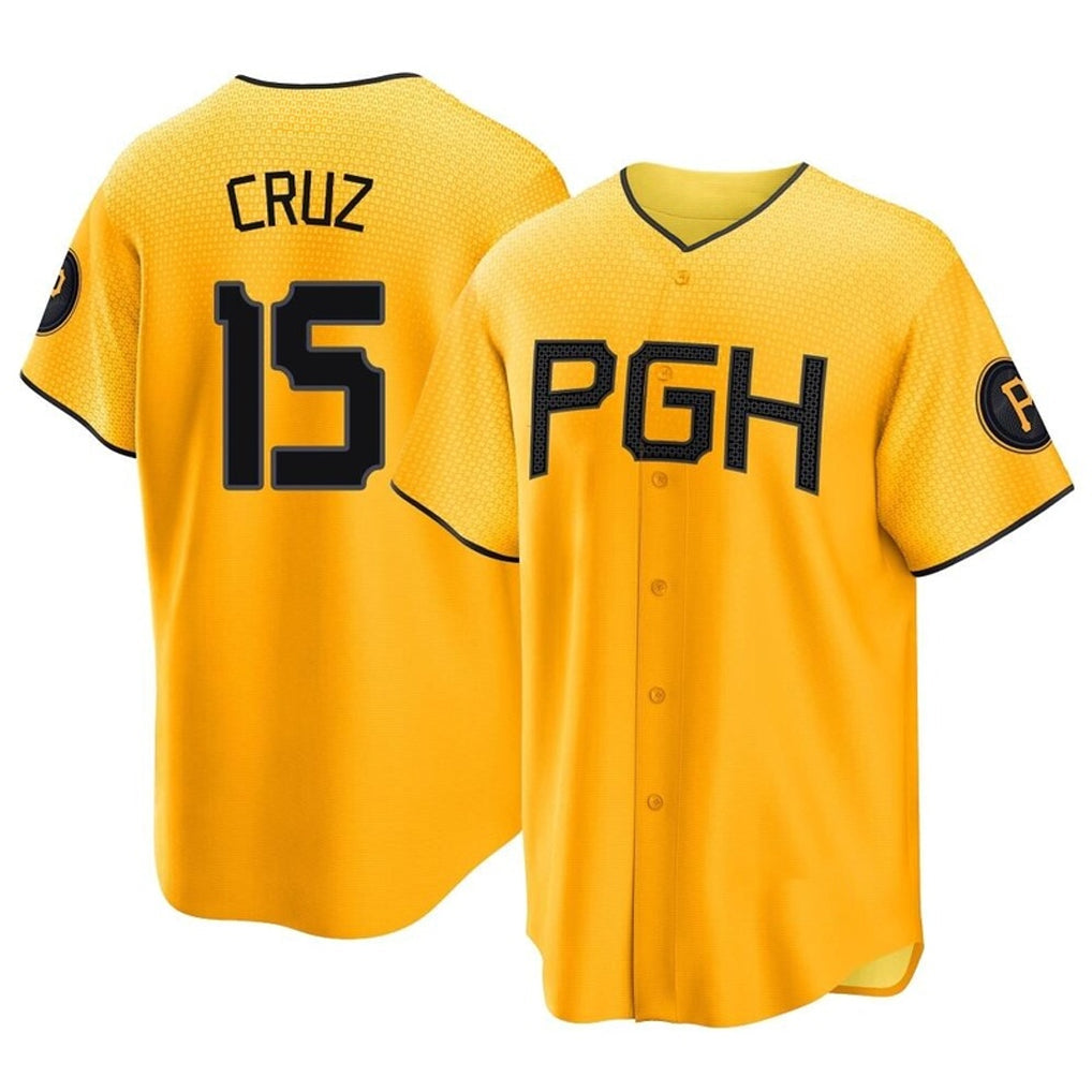 Silnrao P.Pirates #15 Oneil Cruz Player Gold City Connect Home Game Stitched Jerseys