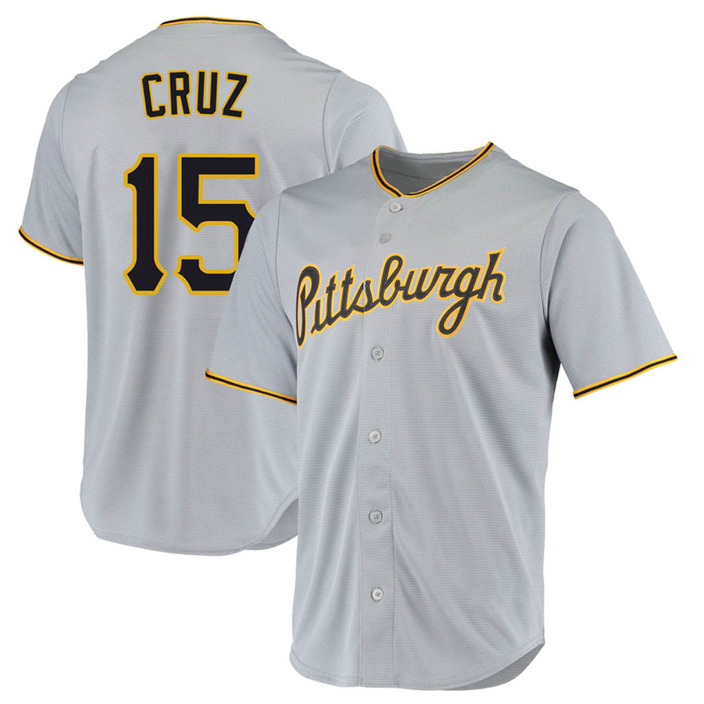 Silnrao P.Pirates #15 Oneil Cruz Player Gray Road Home Game Stitched Jerseys