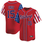 Silnrao P.Pirates #15 Oneil Cruz Player Red 2025 Independence Day Vapor Premier Limited Stitched Jerseys