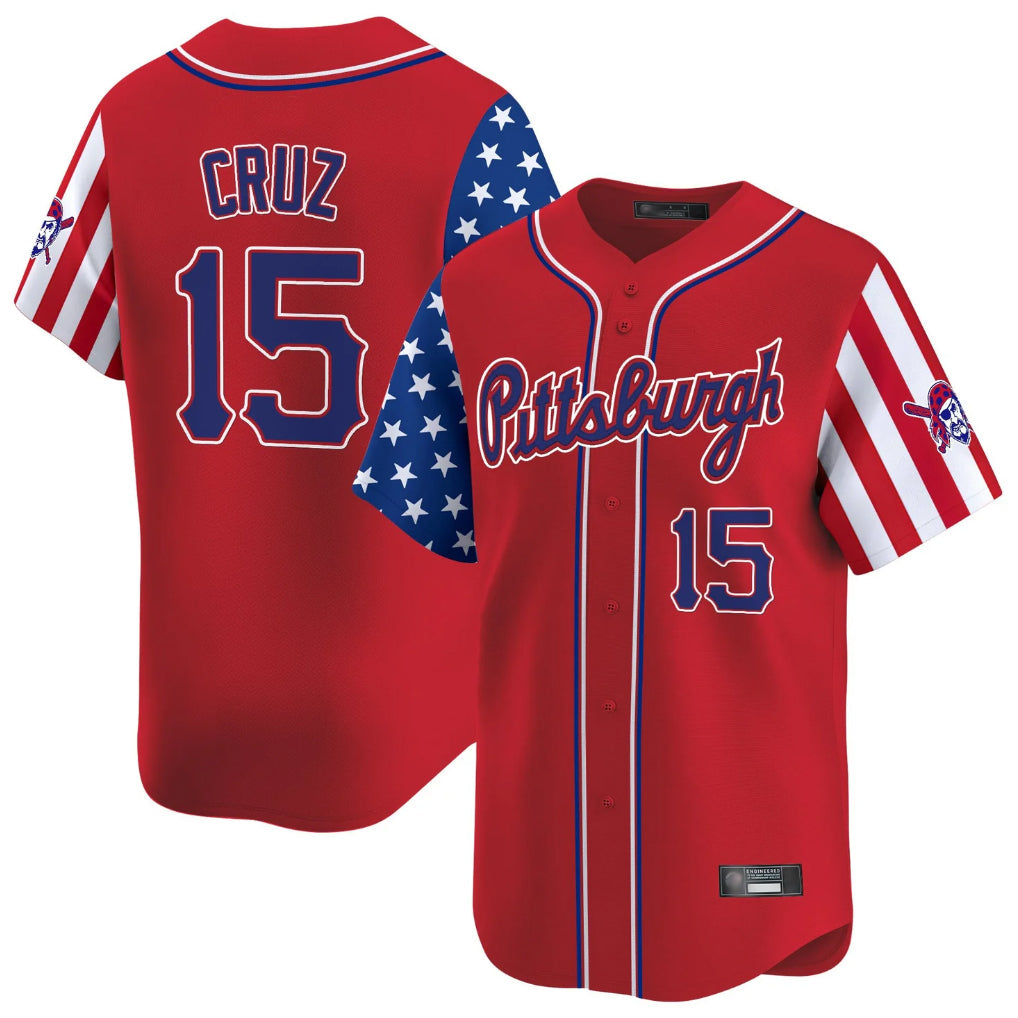 Silnrao P.Pirates #15 Oneil Cruz Player Red 2025 Independence Day Vapor Premier Limited Stitched Jerseys