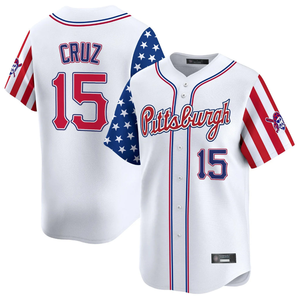 Silnrao P.Pirates #15 Oneil Cruz Player White 2025 Independence Day Vapor Premier Limited Stitched Jerseys