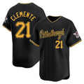Silnrao P.Pirates #21 Roberto Clemente Player Black Alt Home Limited Stitched Jerseys