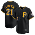 Silnrao P.Pirates #21 Roberto Clemente Player Black Alternate Limited Game Stitched Jerseys