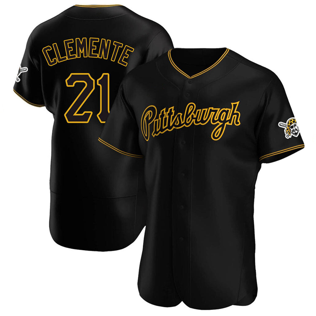 Silnrao P.Pirates #21 Roberto Clemente Player Black Home Limited Elite Stitched Jerseys