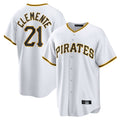 Silnrao P.Pirates #21 Roberto Clemente Player White Home Game Stitched Jerseys