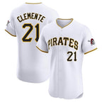 Silnrao P.Pirates #21 Roberto Clemente Player White Home Limited Elite Stitched Jerseys