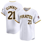 Silnrao P.Pirates #21 Roberto Clemente Player White Home Limited Stitched Jerseys