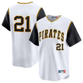 Silnrao P.Pirates #21 Roberto Clemente Player White Throwback Cooperstown Limited Stitched Jerseys