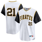 Silnrao P.Pirates #21 Roberto Clemente Player White Throwback Cooperstown Limited Stitched Jerseys