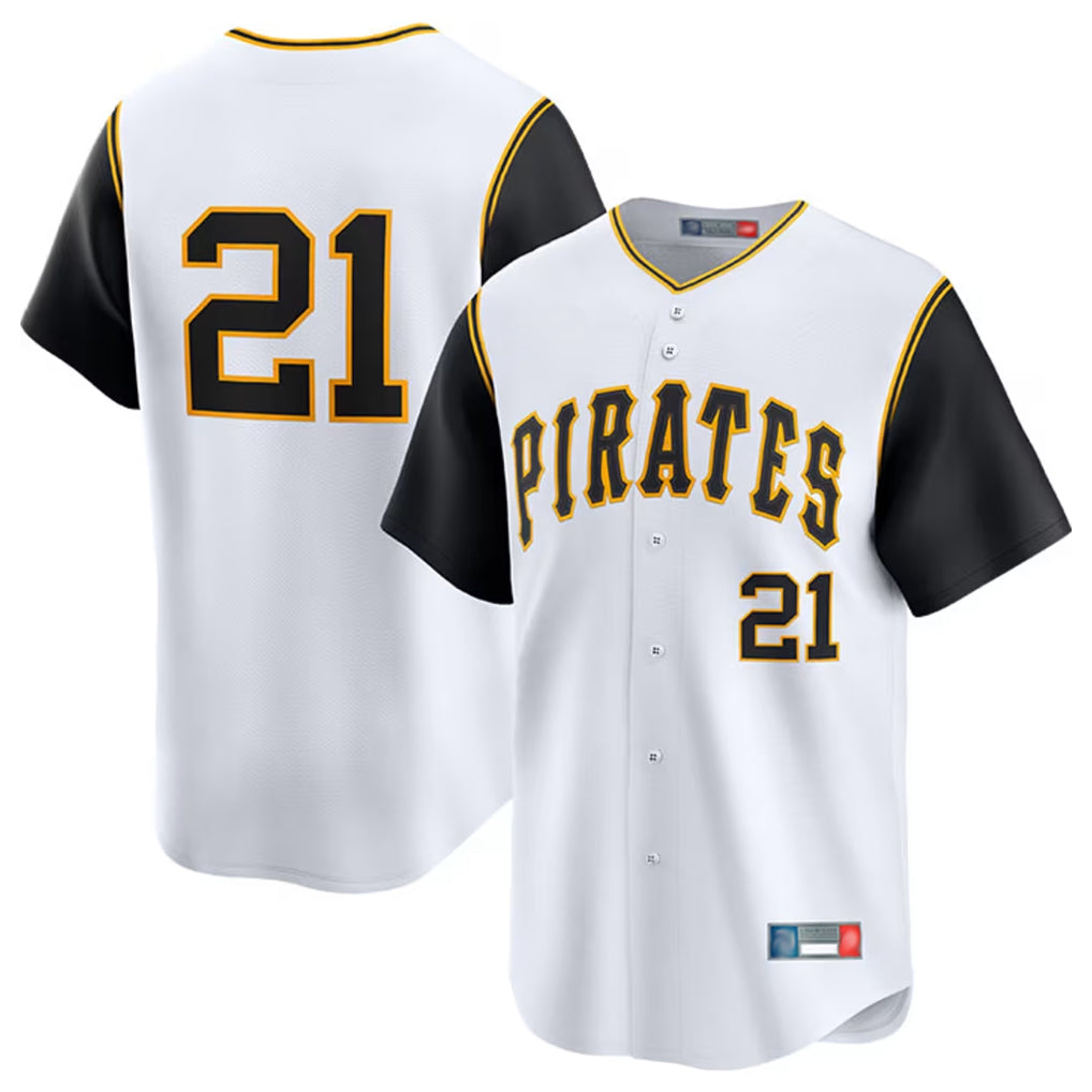Silnrao P.Pirates #21 Roberto Clemente Player White Throwback Cooperstown Limited Stitched Jerseys