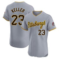 Silnrao P.Pirates #23 Mitch Keller Player Gray Road Home Limited Elite Stitched Jerseys