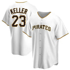 Silnrao P.Pirates #23 Mitch Keller Player White Home Game Stitched Jerseys