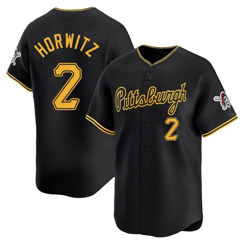 Silnrao P.Pirates #2 Spencer Horwitz Player Black Alt Home Limited Stitched Jerseys
