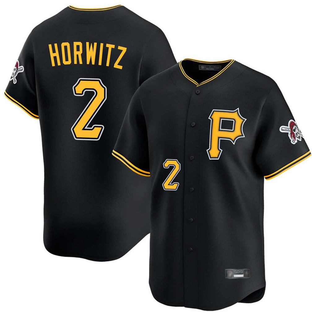 Silnrao P.Pirates #2 Spencer Horwitz Player Black Alternate Limited Game Stitched Jerseys