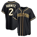 Silnrao P.Pirates #2 Spencer Horwitz Player Black Fashion Out Home Game Stitched Jerseys