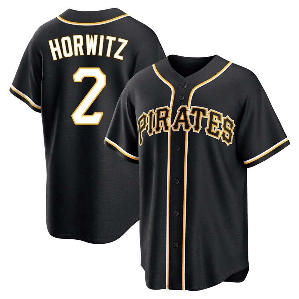 Silnrao P.Pirates #2 Spencer Horwitz Player Black Fashion Out Home Game Stitched Jerseys
