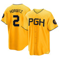 Silnrao P.Pirates #2 Spencer Horwitz Player Gold City Connect Home Game Stitched Jerseys