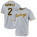 Silnrao P.Pirates #2 Spencer Horwitz Player Gray Road Home Game Stitched Jerseys