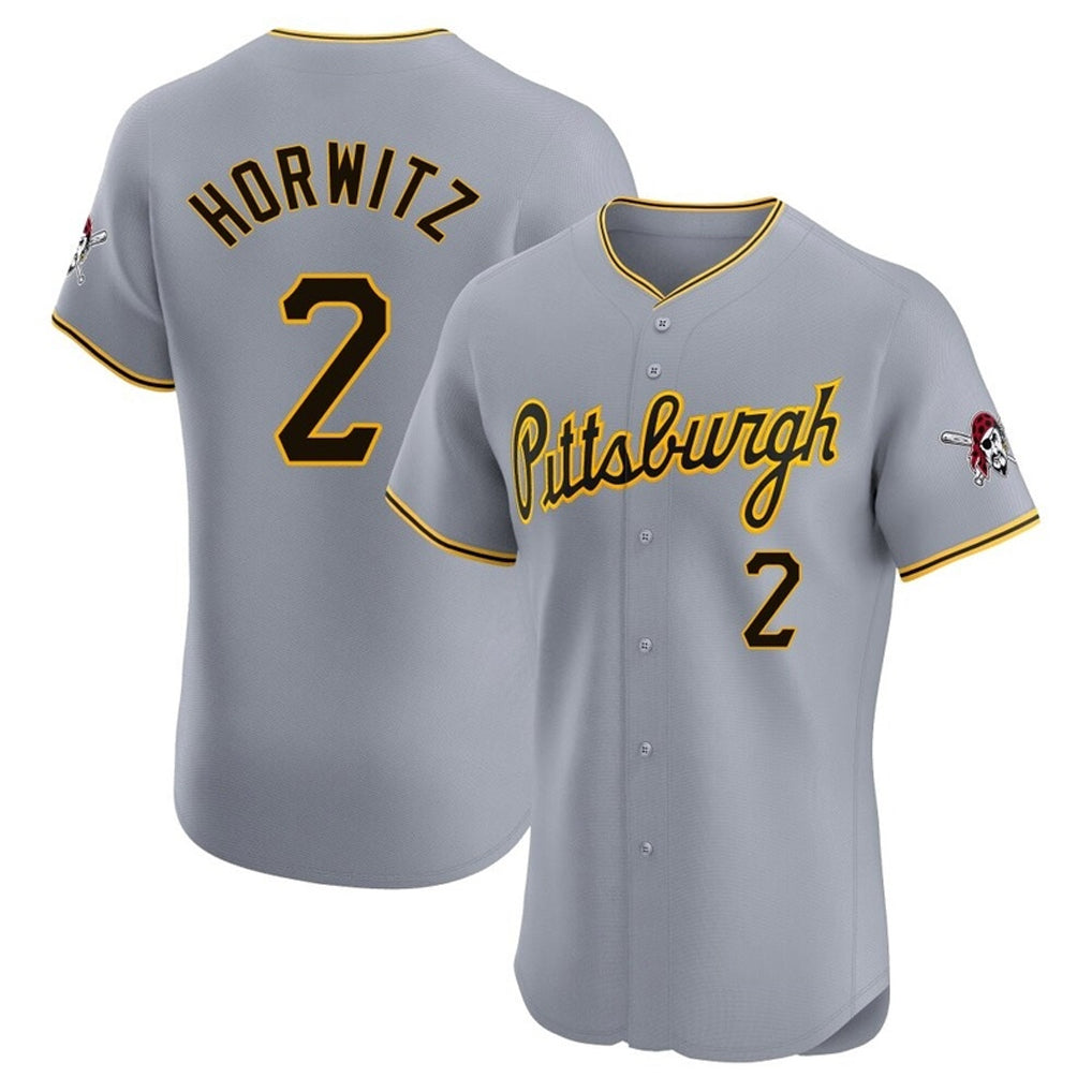 Silnrao P.Pirates #2 Spencer Horwitz Player Gray Road Home Limited Elite Stitched Jerseys