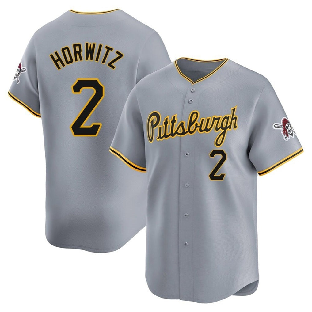 Silnrao P.Pirates #2 Spencer Horwitz Player Gray Road Home Limited Stitched Jerseys