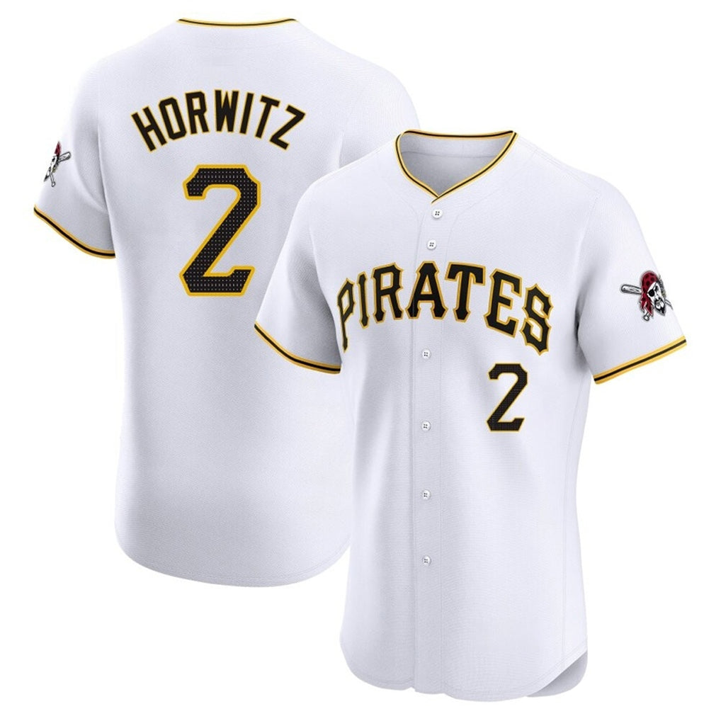 Silnrao P.Pirates #2 Spencer Horwitz Player White Home Limited Elite Stitched Jerseys