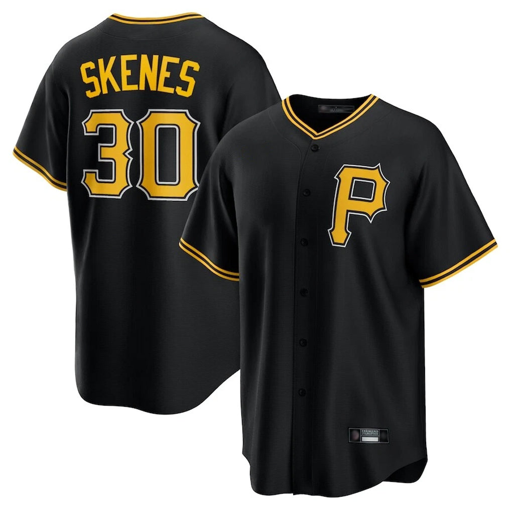 Silnrao P.Pirates #30 Paul Skenes Player Black Alternate 2025 Home Game Stitched Jerseys