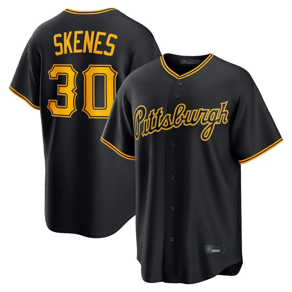 Silnrao P.Pirates #30 Paul Skenes Player Black Home Game Stitched Jerseys
