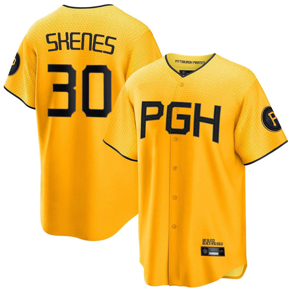 Silnrao P.Pirates #30 Paul Skenes Player Gold City Connect Home Limited Stitched Jerseys