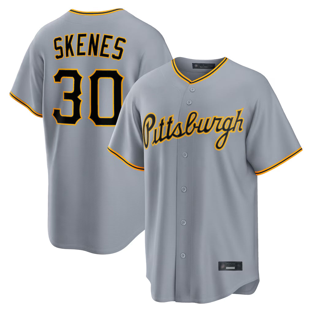 Silnrao P.Pirates #30 Paul Skenes Player Gray Road Home Game Stitched Jerseys